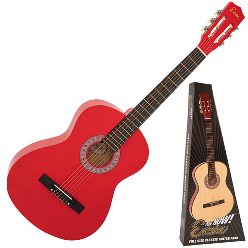 Encore Full Size Classic Guitar Pack ~ Red - DD Music Geek