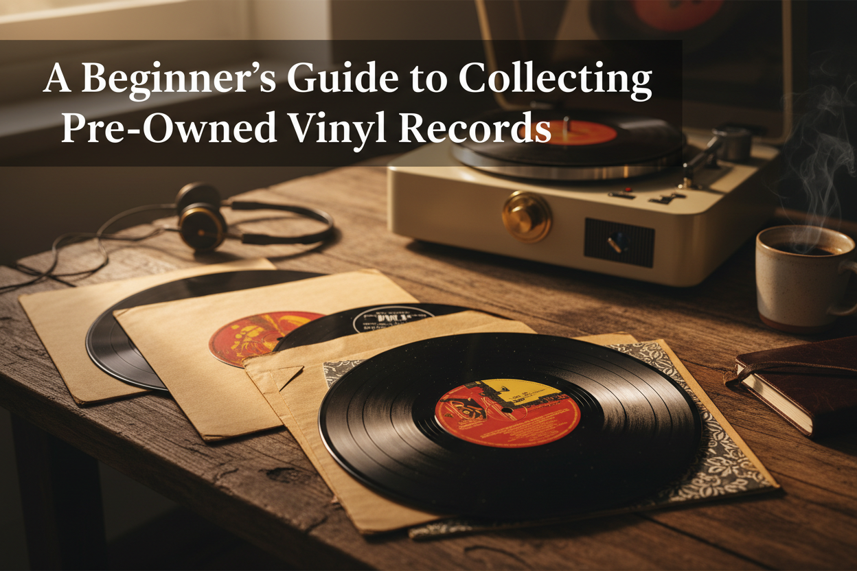 the vinyl flat lay with title text