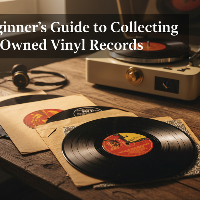 the vinyl flat lay with title text