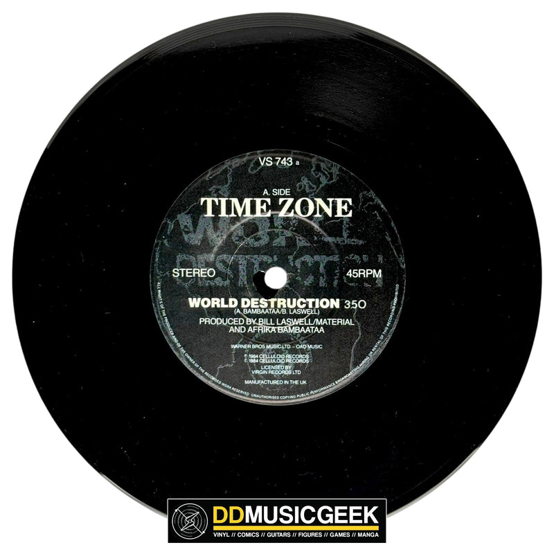 Time Zone Featuring John Lydon & Afrika Bambaataa: World Destruction (7", Single) - DD Music Geek