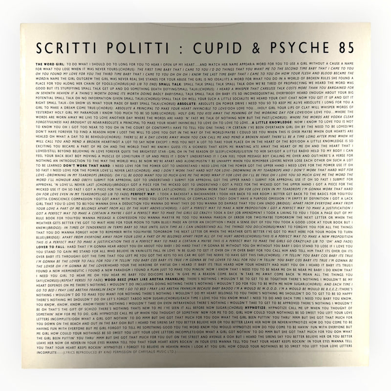 Scritti Politti - Cupid & Psyche 85 - Vinyl LP - Preowned (Gold Embossed Sleeve)
