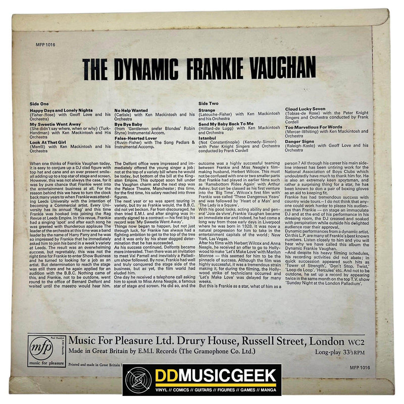Frankie Vaughan: The Dynamic Frankie Vaughan (LP, Comp) - DD Music Geek