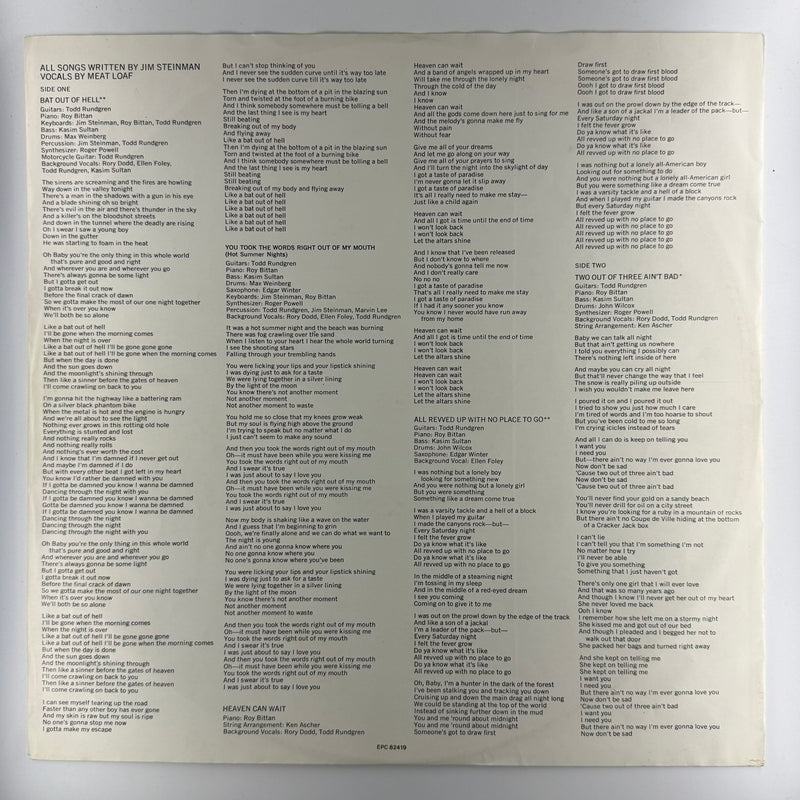 Meat Loaf: Bat Out Of Hell - Very Good Plus (VG+) / Very Good Plus (VG+)