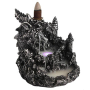 Silver Dragon Backflow Incense Burner With Light - DD Music Geek