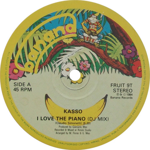 Kasso - I Love The Piano - 12" Single - Preowned