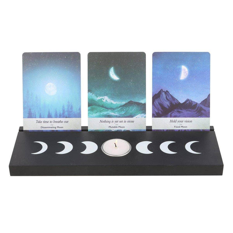 Black Moon Phase Tarot Card Stand Tealight Holder - DD Music Geek