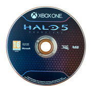Halo 5 Guardians game disc for Xbox One on a white background