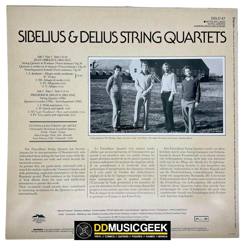 Sibelius* / Delius*, Fitzwilliam String Quartet: Quartets (LP) - DD Music Geek