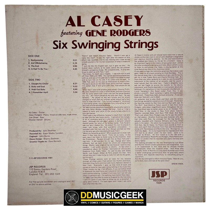 Al Casey Featuring Gene Rodgers: Six Swinging Strings (LP, Album) - DD Music Geek