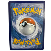 A Pokémon card back featuring the yellow Pokémon logo at the top and bottom, with a red-and-white Pokémon Ball centered on a blue swirling background.