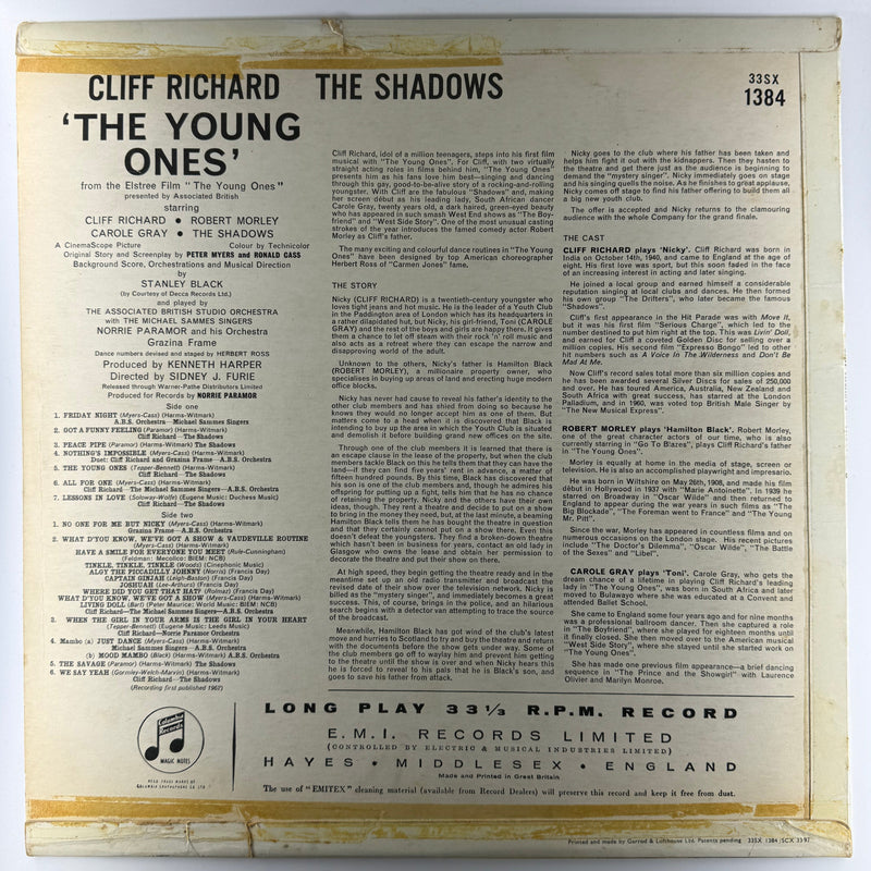 Cliff Richard And The Shadows*: The Young Ones - Very Good Plus (VG+) / Very Good (VG)