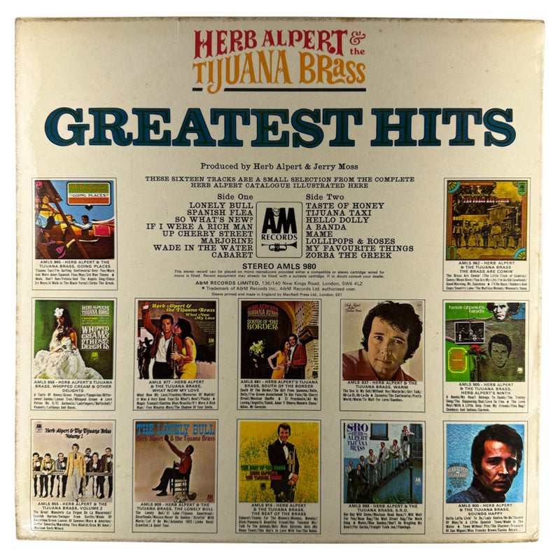 Herb Alpert & The Tijuana Brass: Greatest Hits - Sixteen Great Titles - Good Plus (G+) / Very Good (VG)