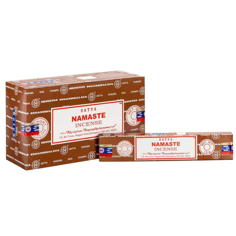 Set of 12 Packets of Namaste Incense Sticks by Satya - DD Music Geek