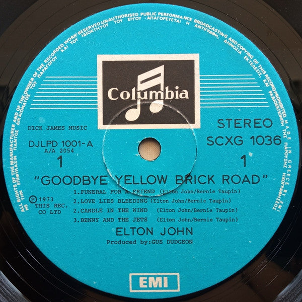 Elton John : Goodbye Yellow Brick Road (2xLP, Album, RE, Gat)