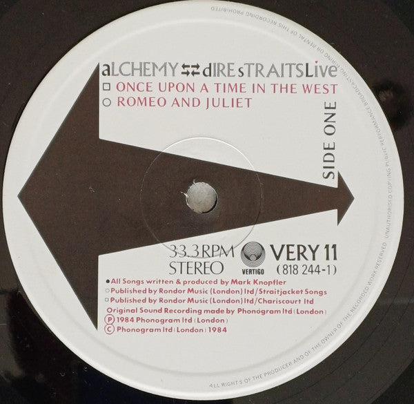 Dire Straits : Alchemy - Dire Straits Live (2xLP, Album, Gat)