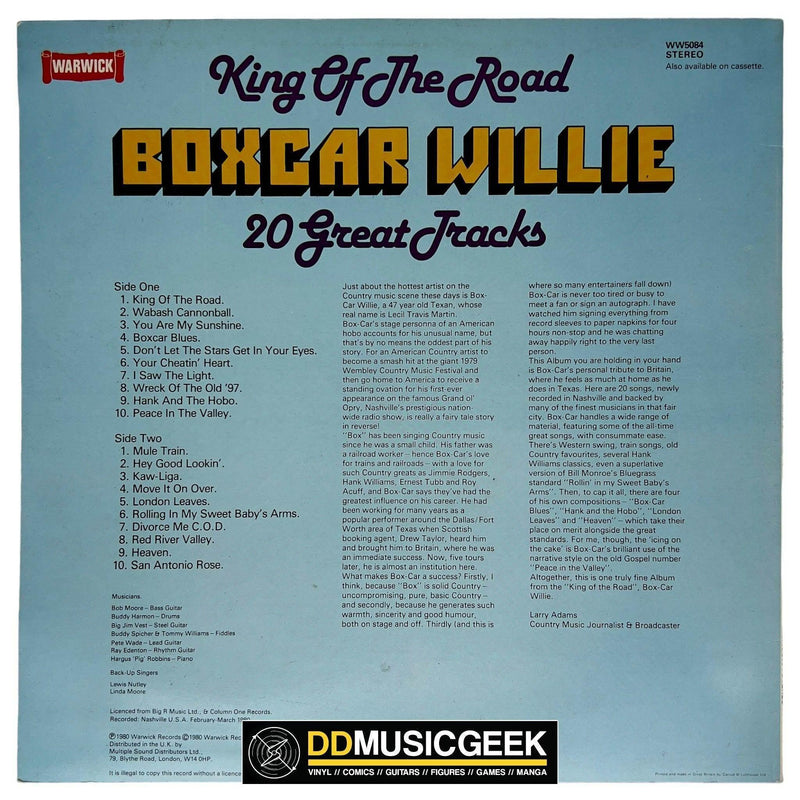 Boxcar Willie: King Of The Road - SIGNED [Preowned Vinyl] VG+/VG - DD Music Geek