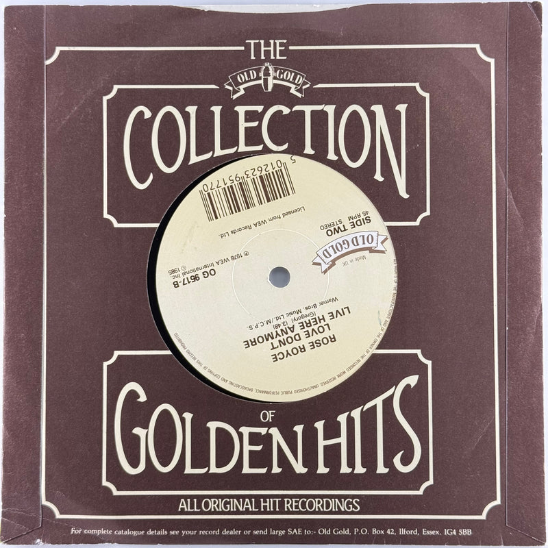 Rose Royce: Wishing On A Star / Love Don't Live Here Anymore - Very Good Plus (VG+) / Very Good Plus (VG+)