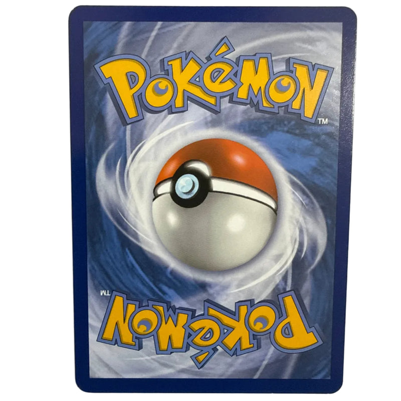 A Pokémon trading card featuring the classic red-and-white Pokéball centered on a blue swirling background, with large yellow 'Pokémon' logos at the top and bottom.