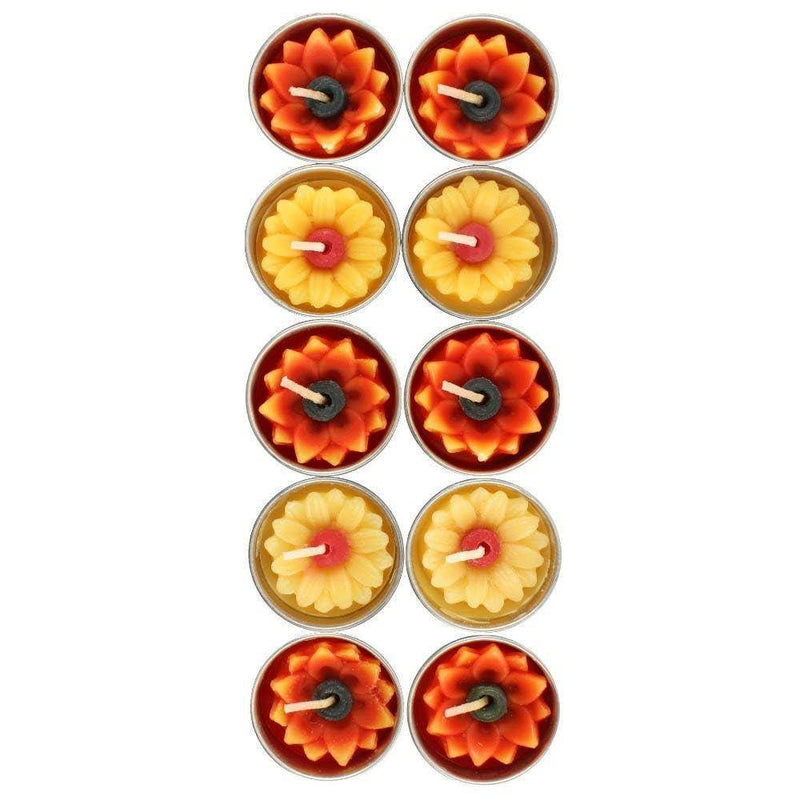Set of 10 Yellow and Orange Sunflower Candles - DD Music Geek