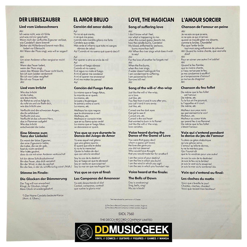 Manuel De Falla, Colette Boky, Huguette Tourangeau, Orchestre symphonique de Montréal, Charles Dutoit: The Three Cornered Hat = Der Dreispitz - El Amor Brujo (LP) - DD Music Geek