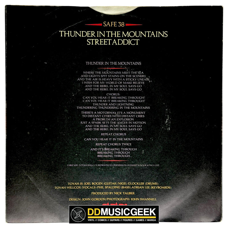 Toyah : Thunder In The Mountains (7", Single) - DD Music Geek