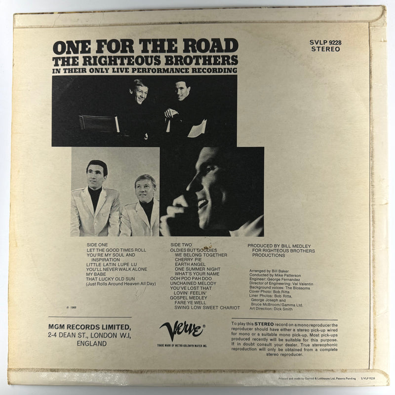 The Righteous Brothers: One For The Road - Very Good (VG) / Very Good (VG)