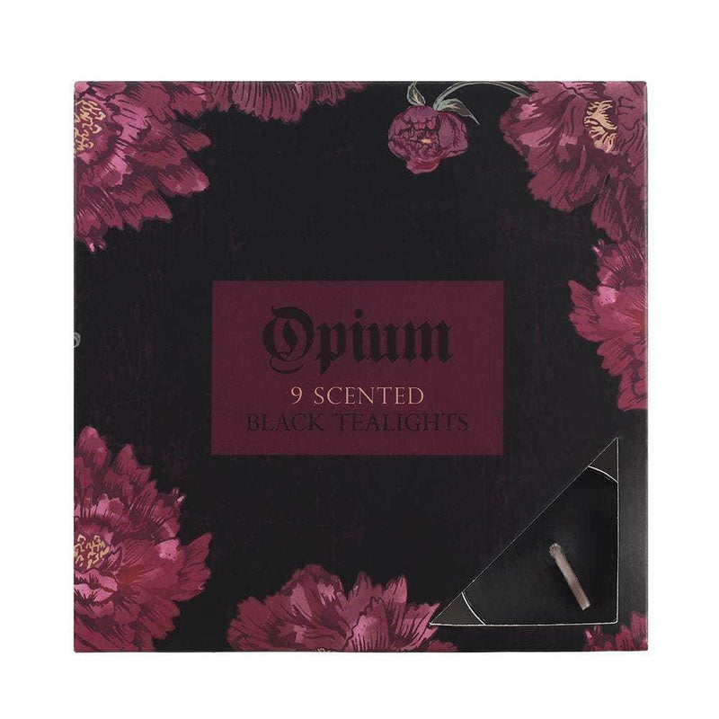 Pack of 9 Opium Scented Black Tealights - DD Music Geek