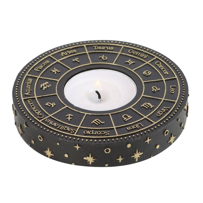 Astrology Wheel Zodiac Tealight Candle Holder