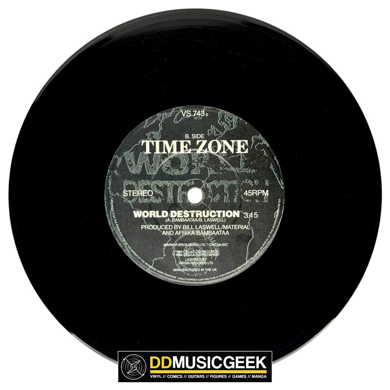 Time Zone Featuring John Lydon & Afrika Bambaataa: World Destruction (7", Single) - DD Music Geek