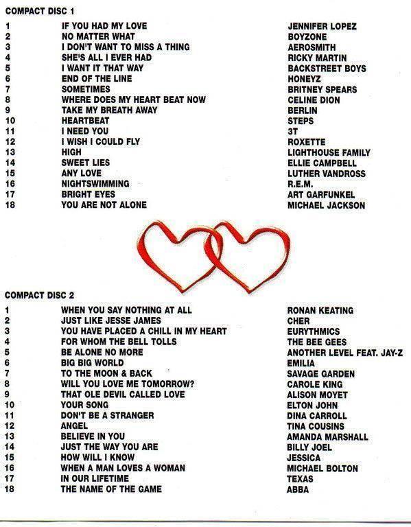 Various: The All Time Greatest Love Songs (2xCD, Comp) - DD Music Geek