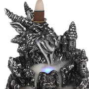 Silver Dragon Backflow Incense Burner With Light - DD Music Geek