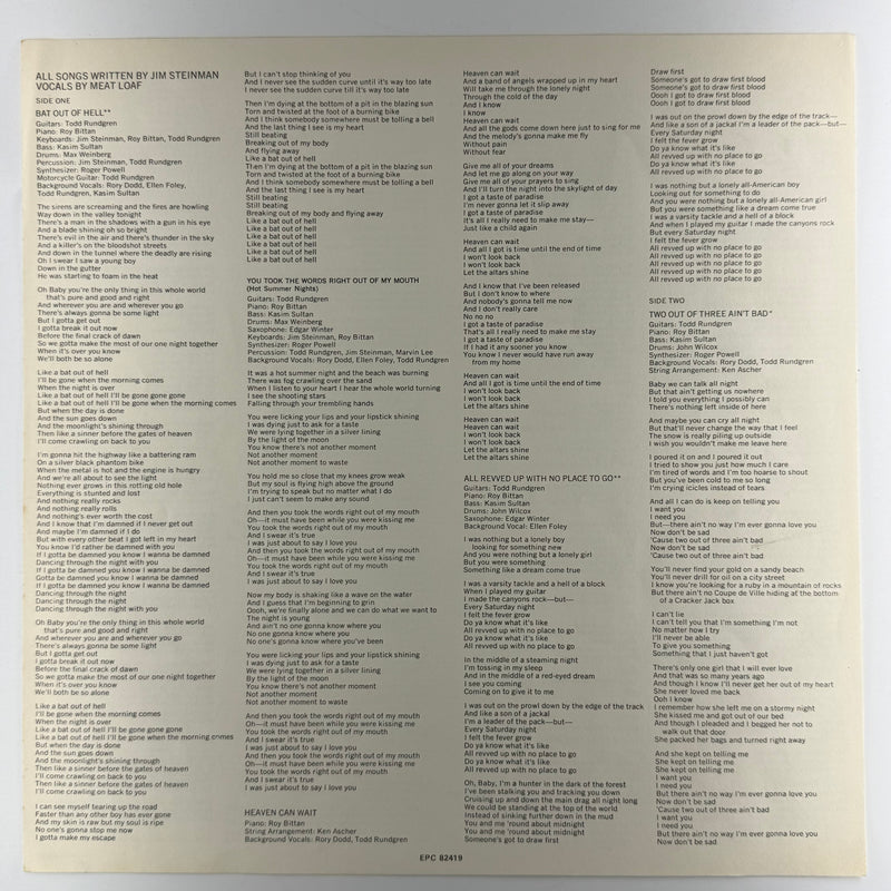 Meat Loaf: Bat Out Of Hell - Very Good Plus (VG+) / Very Good Plus (VG+)