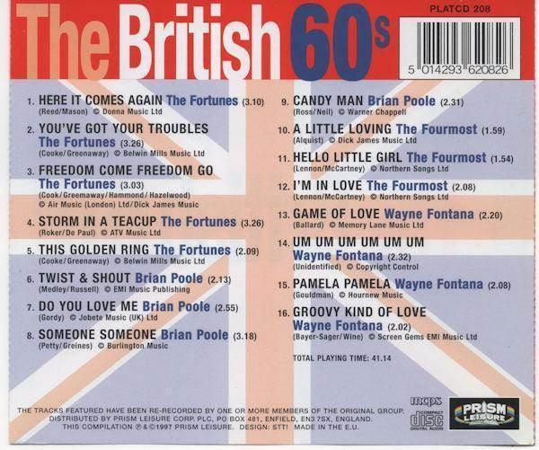 The Fourmost, Brian Poole, Wayne Fontana, The Fortunes: The British 60s (CD, Comp) - DD Music Geek