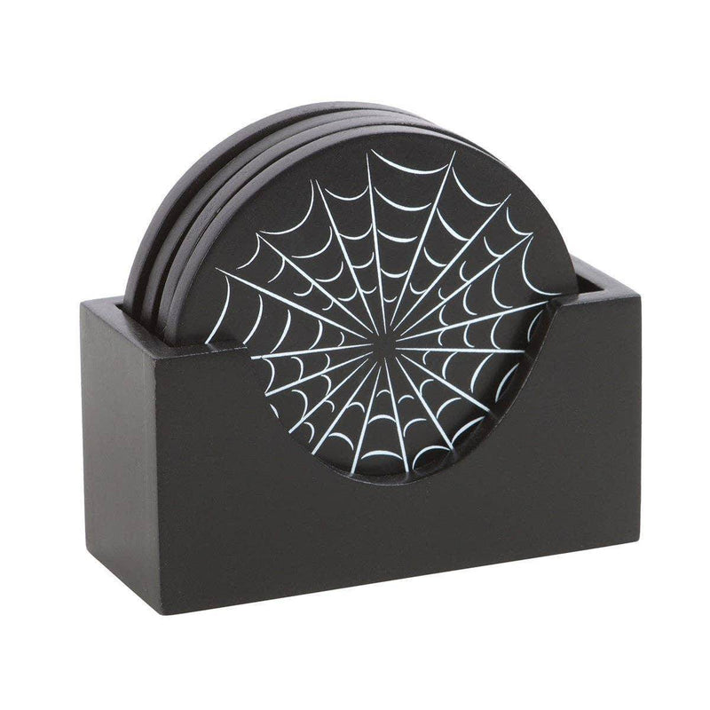 Black Gothic Spiderweb Coaster Set - DD Music Geek