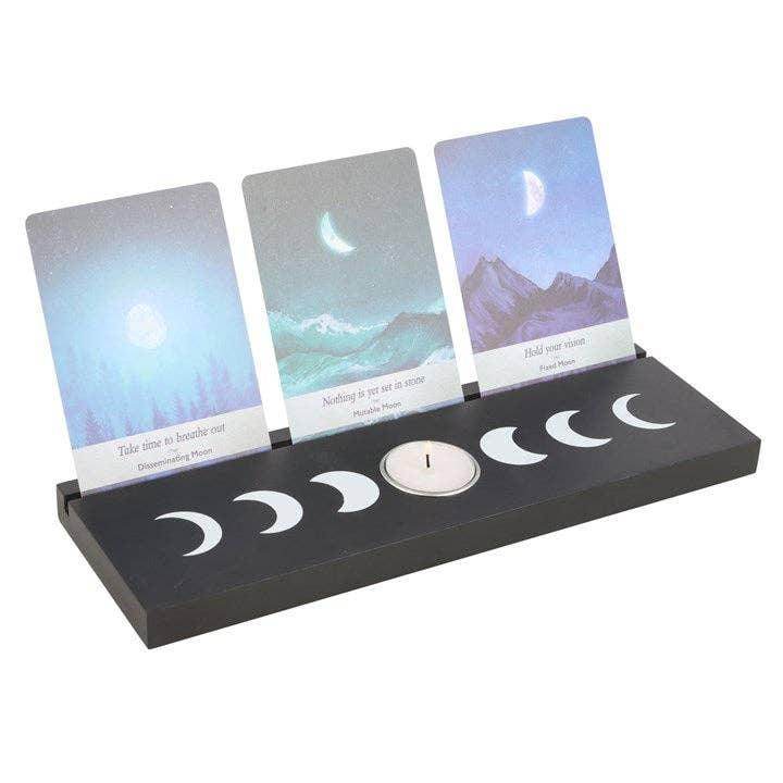 Black Moon Phase Tarot Card Stand Tealight Holder - DD Music Geek