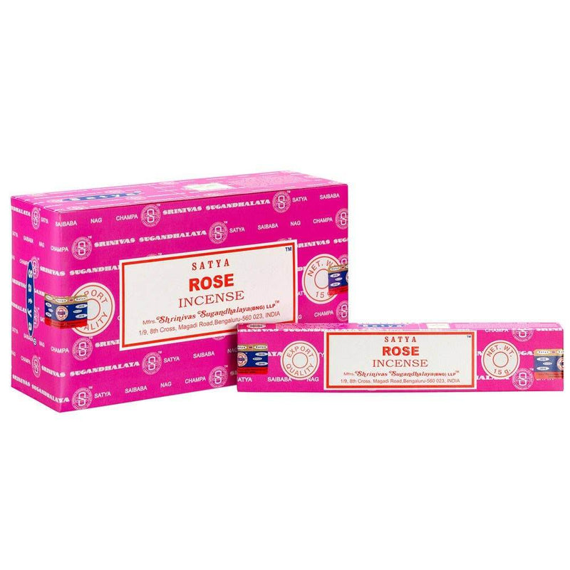 12 Packs of Rose Incense Sticks by Satya - DD Music Geek