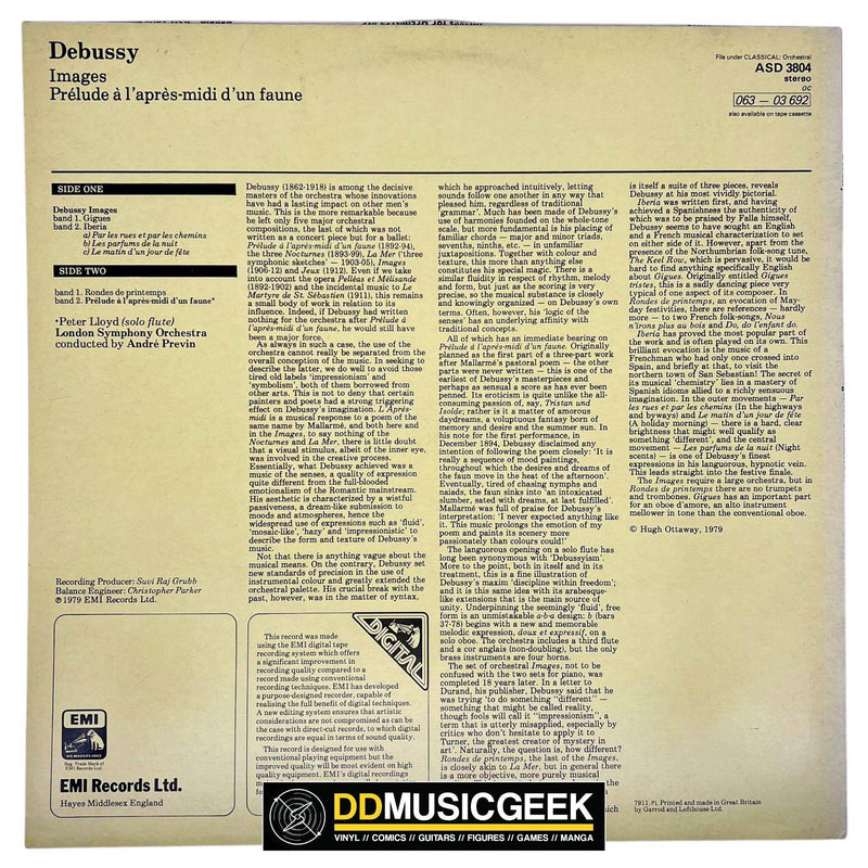 Debussy* - André Previn, London Symphony Orchestra: Images For Orchestra / Prélude À L'Apres-Midi D'un Faune (LP, RE) - DD Music Geek