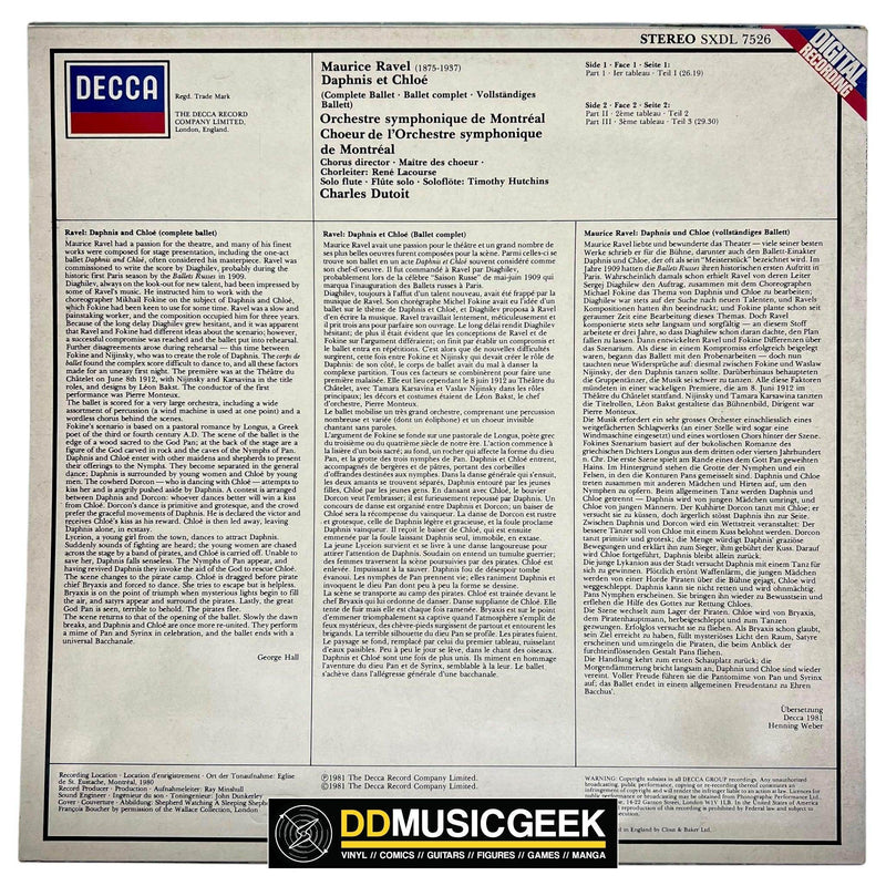 Ravel*, Choeur* Et Orchestre Symphonique De Montréal, Charles Dutoit: Daphnis Et Chloé (LP, RP) - DD Music Geek