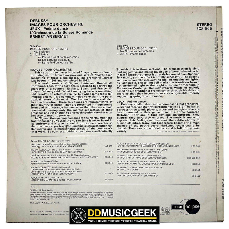 Debussy* - L'Orchestre De La Suisse Romande / Ansermet*: Images Pour Orchestre / Jeux - Poème Dansé (LP, Comp) - DD Music Geek