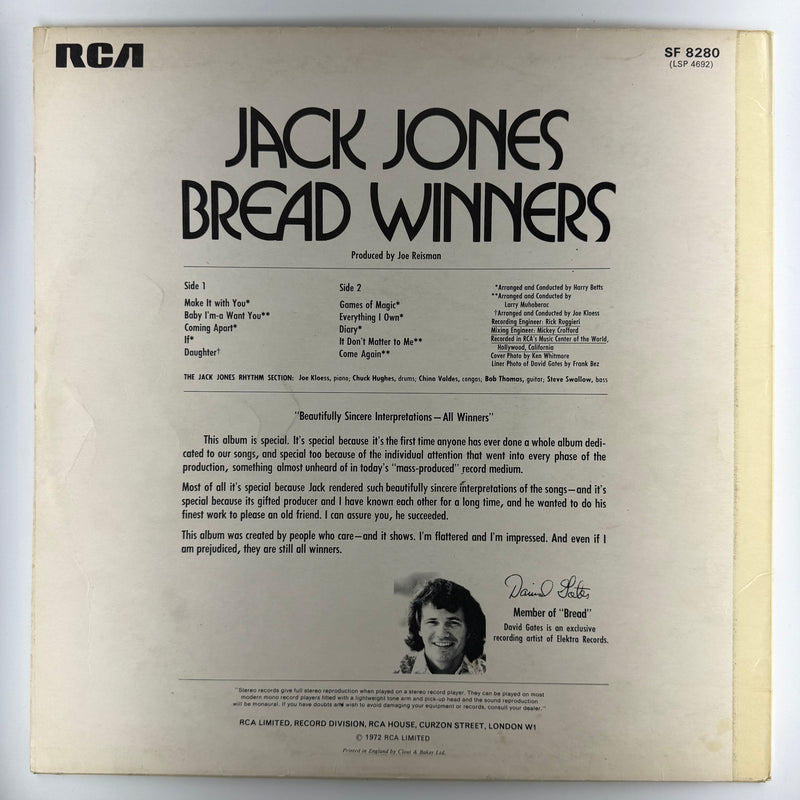Jack Jones: Bread Winners - Very Good (VG) / Very Good Plus (VG+)