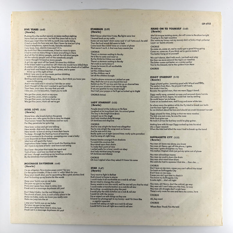 David Bowie: The Rise And Fall Of Ziggy Stardust And The Spiders From Mars - Very Good Plus (VG+) / Very Good Plus (VG+)