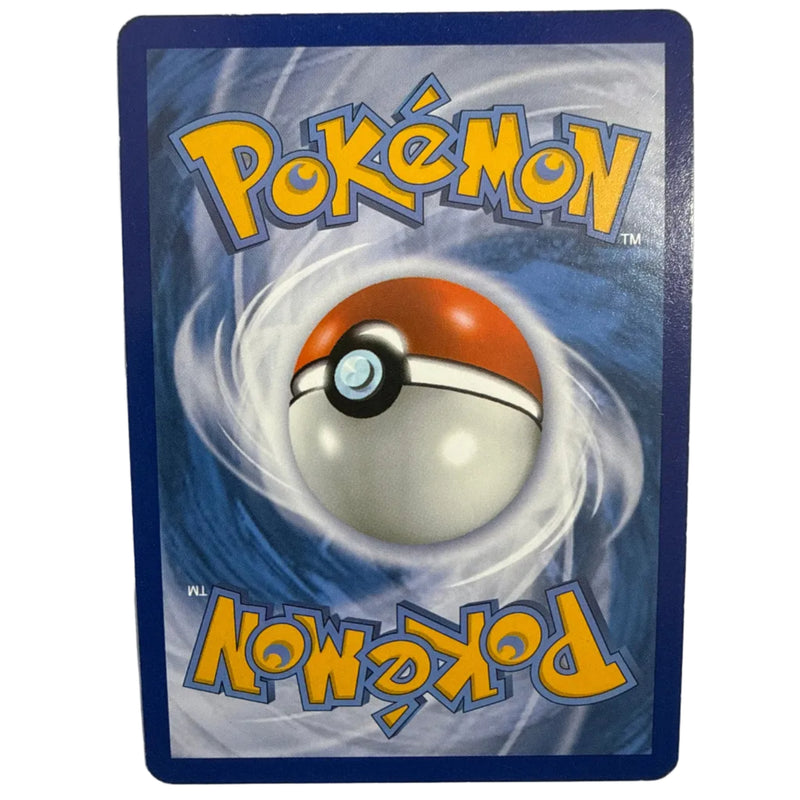 A Pokémon trading card featuring a blue background with a large Pokémon logo at the top and bottom, and a red-and-white Pokéball centered in the middle.