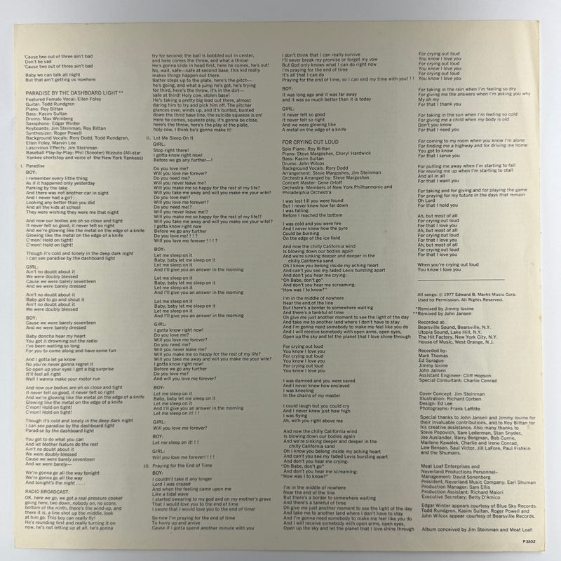 Meat Loaf: Bat Out Of Hell - Very Good Plus (VG+) / Very Good Plus (VG+)