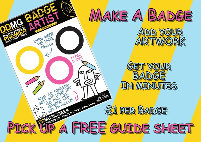 Badge Artist - Create your own badges - FREE PDF - DD Music Geek