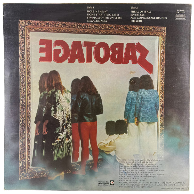 Black Sabbath - Sabotage - Vinyl LP - Very Good (VG) - NEMS - 1st UK Press Back Cover
