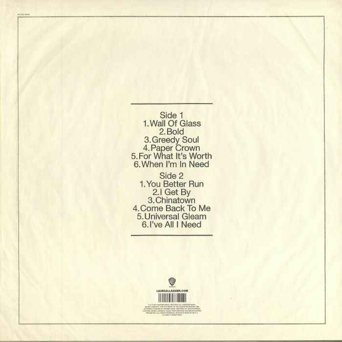 Liam Gallagher 'As You Were' Heavyweight Vinyl LP Album Record