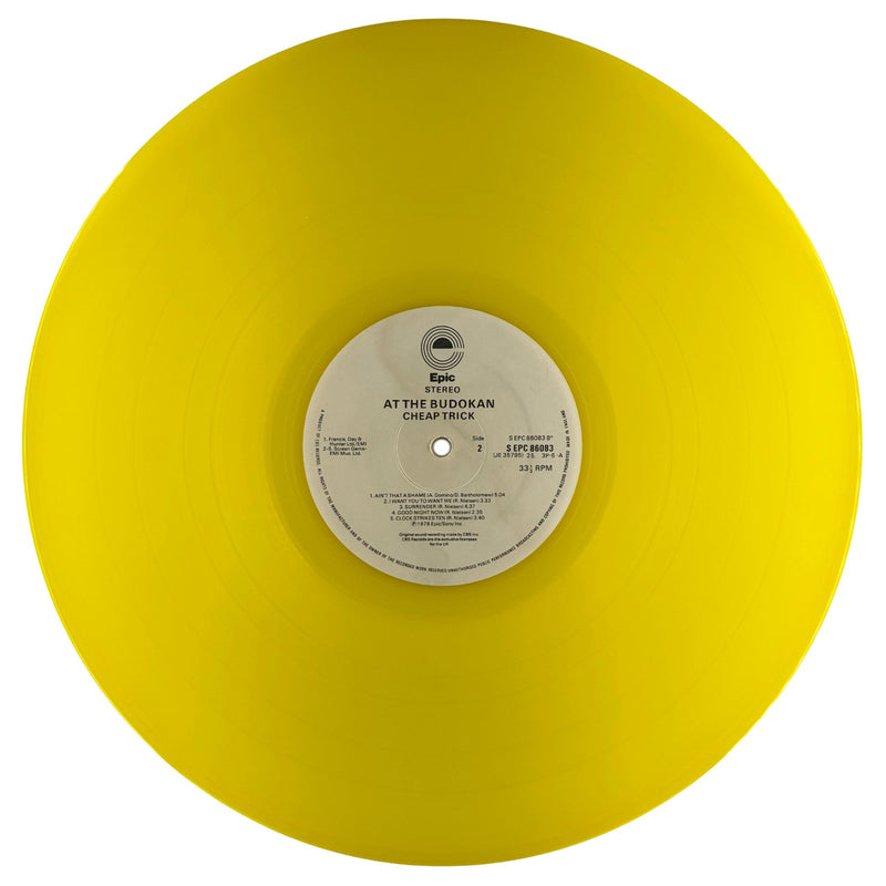 Cheap Trick - At The Budokan - Yellow Vinyl LP - Very Good Plus (VG+) - Epic - Label Side B