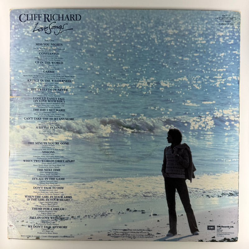 Album cover with silhouette of a person on a beach and text