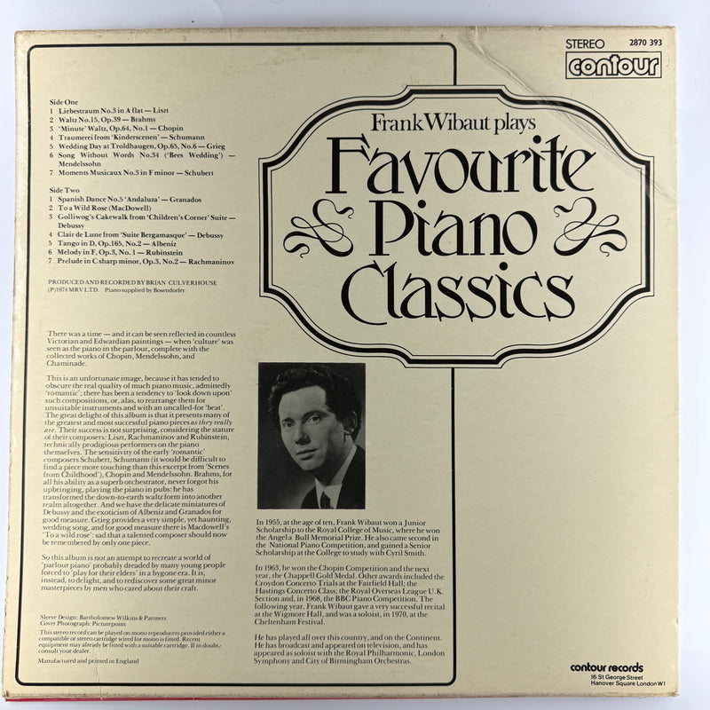 Frank Wibaut: Favourite Piano Classics - Very Good Plus (VG+) / Very Good (VG)