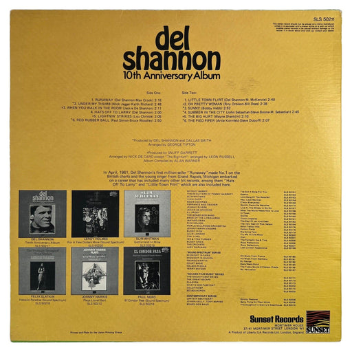 Del Shannon: 10th Anniversary Album [Preowned Vinyl] VG+/VG+ - DD Music Geek